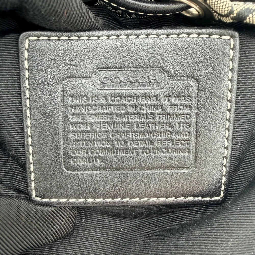 Coach Signature Mini C Drawstring Wristlet Pouch Black Jacquard Y2K